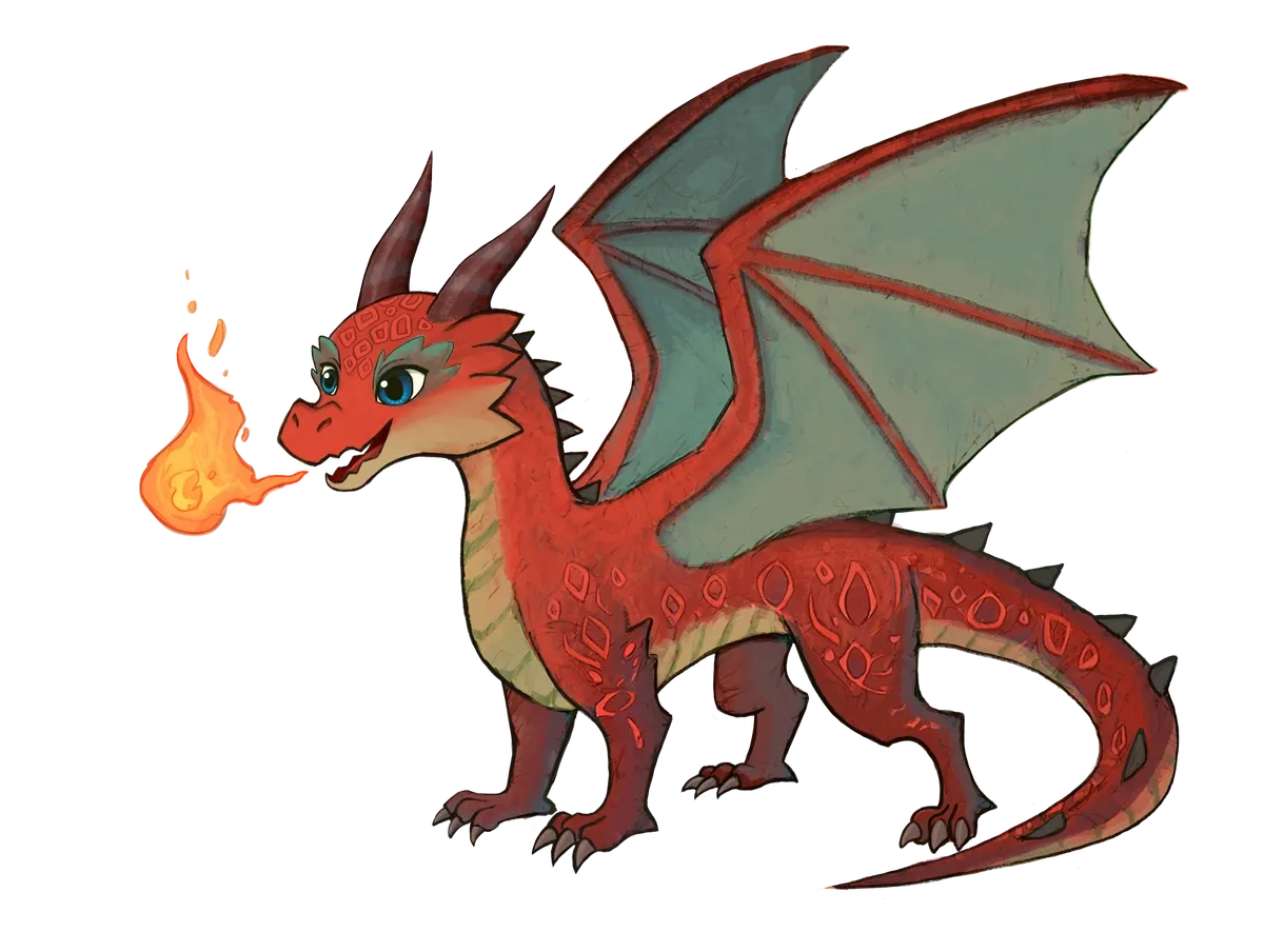 Brimstone, a drakeling from The Wandering Dragon Café