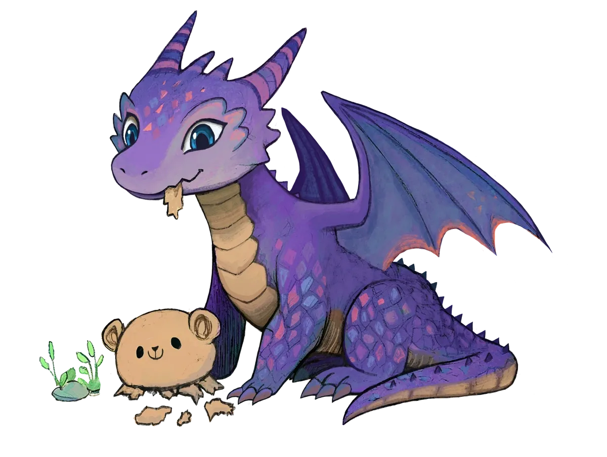 Moonbeam, a drakeling from The Wandering Dragon Café